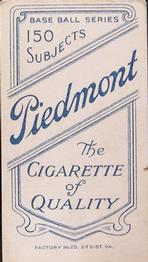 1909-11 American Tobacco Company T206 White Border #NNO Claude Ritchey Back