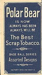 1909-11 American Tobacco Company T206 White Border #NNO Frank Smith Back
