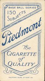 1909-11 American Tobacco Company T206 White Border #NNO George Stone Back