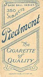 1909-11 American Tobacco Company T206 White Border #NNO Donie Bush Back