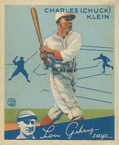 1934 Goudey (R320) #10 Chuck Klein Front