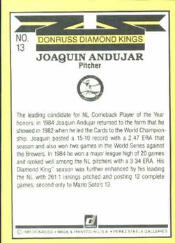 1985 Donruss #13 Joaquin Andujar Back
