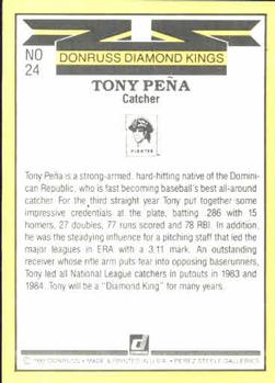 1985 Donruss #24 Tony Pena Back