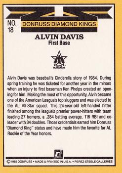 1985 Donruss #18 Alvin Davis Back