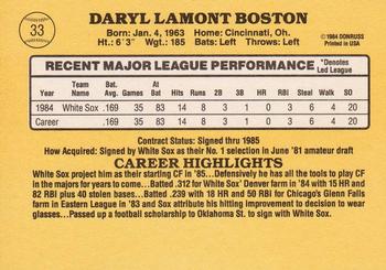 1985 Donruss #33 Daryl Boston Back