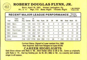 1985 Donruss #463 Doug Flynn Back