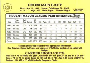 1985 Donruss #508 Lee Lacy Back