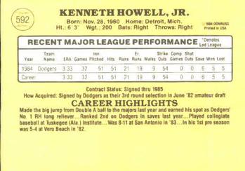 1985 Donruss #592 Ken Howell Back