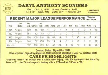 1985 Donruss #620 Daryl Sconiers Back