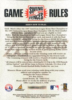 1997 Pinnacle X-Press - Swing for the Fences Players #NNO Vladimir Guerrero Back