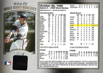 2004 Topps - World Series Highlights Autographs (Series Two) #WSA-DJ David Justice Back