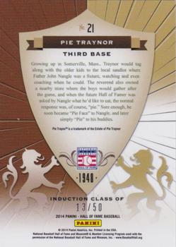 2014 Panini Hall of Fame 75th Year Anniversary - Crusades Purple #21 Pie Traynor Back