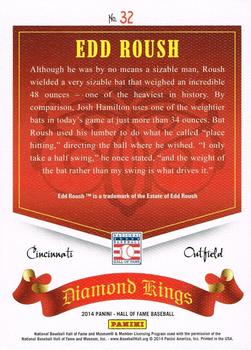 2014 Panini Hall of Fame 75th Year Anniversary - Diamond Kings #32 Edd Roush Back