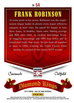 2014 Panini Hall of Fame 75th Year Anniversary - Diamond Kings #54 Frank Robinson Back