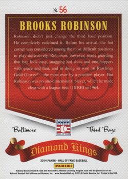 2014 Panini Hall of Fame 75th Year Anniversary - Diamond Kings #56 Brooks Robinson Back