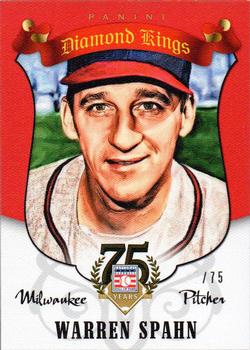 2014 Panini Hall of Fame 75th Year Anniversary - Diamond Kings Red #45 Warren Spahn Front