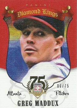 2014 Panini Hall of Fame 75th Year Anniversary - Diamond Kings Red #99 Greg Maddux Front
