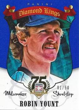 2014 Panini Hall of Fame 75th Year Anniversary - Diamond Kings Blue #83 Robin Yount Front