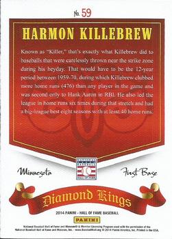 2014 Panini Hall of Fame 75th Year Anniversary - Diamond Kings Blue #59 Harmon Killebrew Back