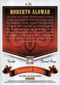 2014 Panini Hall of Fame 75th Year Anniversary - Diamond Kings Blue #95 Roberto Alomar Back