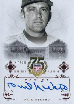 2014 Panini Hall of Fame 75th Year Anniversary - Signatures Red #49 Phil Niekro Front