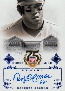 2014 Panini Hall of Fame 75th Year Anniversary - Signatures Blue #54 Roberto Alomar Front