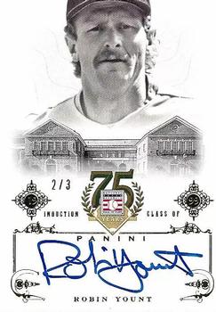2014 Panini Hall of Fame 75th Year Anniversary - Signatures Gold #55 Robin Yount Front