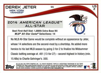 2014 Topps Update - Target Red Border #US-2 Derek Jeter Back