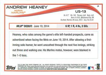 2014 Topps Update - Target Red Border #US-13 Andrew Heaney Back
