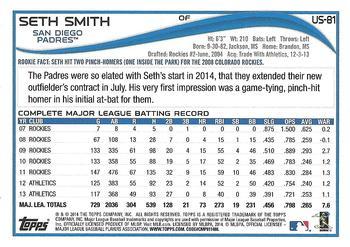 2014 Topps Update - Target Red Border #US-81 Seth Smith Back