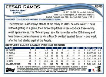 2014 Topps Update - Target Red Border #US-86 Cesar Ramos Back