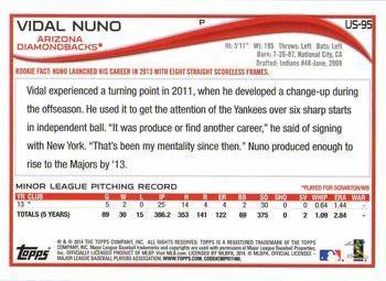2014 Topps Update - Target Red Border #US-95 Vidal Nuno Back