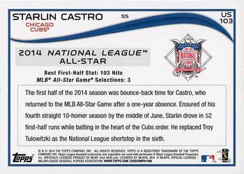 2014 Topps Update - Target Red Border #US-103 Starlin Castro Back