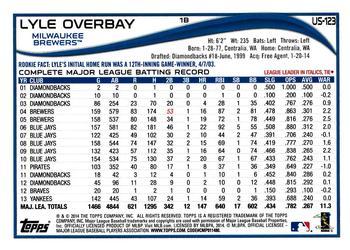 2014 Topps Update - Target Red Border #US-123 Lyle Overbay Back