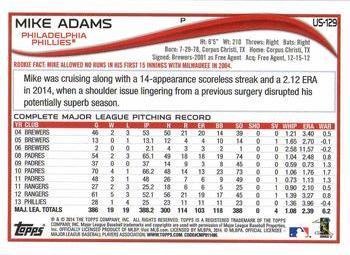 2014 Topps Update - Target Red Border #US-129 Mike Adams Back
