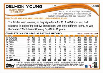 2014 Topps Update - Target Red Border #US-160 Delmon Young Back