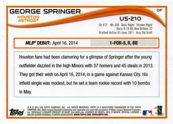 2014 Topps Update - Target Red Border #US-210 George Springer Back