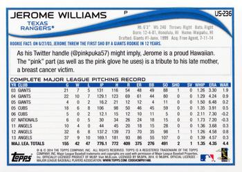 2014 Topps Update - Target Red Border #US-236 Jerome Williams Back