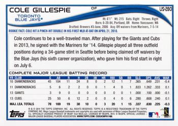 2014 Topps Update - Target Red Border #US-280 Cole Gillespie Back