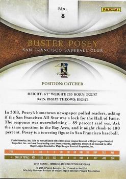 2014 Panini Immaculate Collection - Blue #8 Buster Posey Back