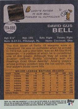 2004 Topps All-Time Fan Favorites - Autographs #FFA-BBE Buddy Bell Back