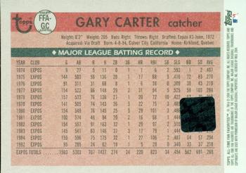 2004 Topps All-Time Fan Favorites - Autographs #FFA-GC Gary Carter Back