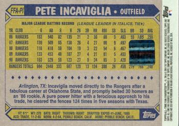 2004 Topps All-Time Fan Favorites - Autographs #FFA-PI Pete Incaviglia Back