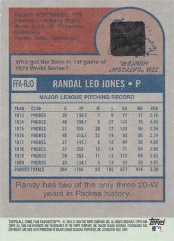2004 Topps All-Time Fan Favorites - Autographs #FFA-RJO Randy Jones Back