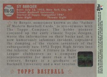 2004 Topps All-Time Fan Favorites - Autographs #FFA-SB Sy Berger Back