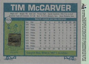 2004 Topps All-Time Fan Favorites - Autographs #FFA-TM Tim McCarver Back