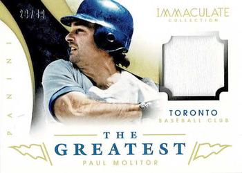 2014 Panini Immaculate Collection - The Greatest Materials #17 Paul Molitor Front