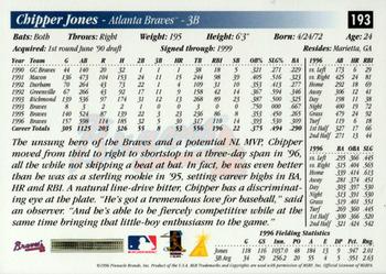 1997 Score #193 Chipper Jones Back