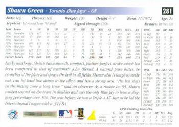 1997 Score #281 Shawn Green Back