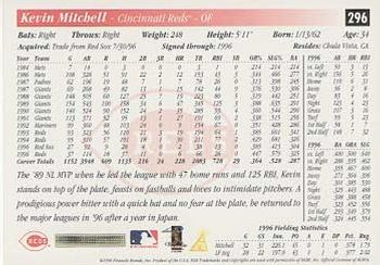1997 Score #296 Kevin Mitchell Back
